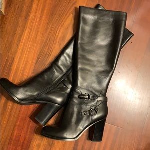 Tahari tall black leather boots